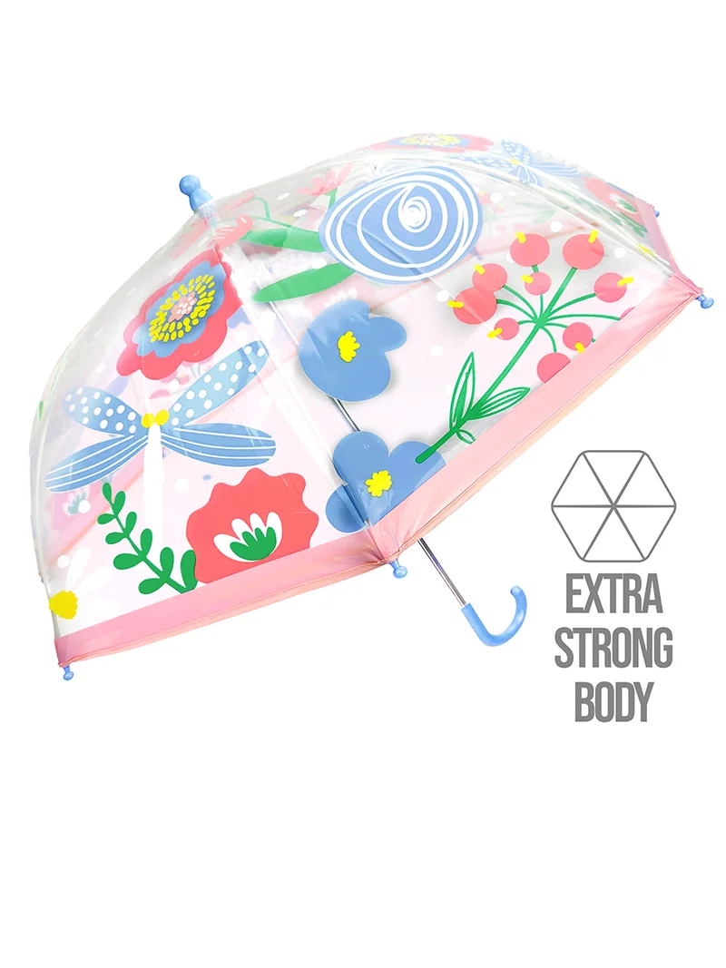 Denokids Flowers Girl Transparent Umbrella